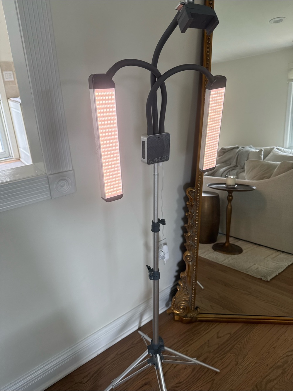 Glamcor Pink LED 3-Arm Floor Light - Adjustable Glow